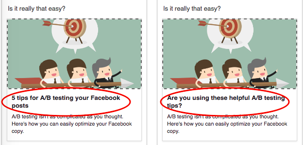 a/b testing for Facebook ads