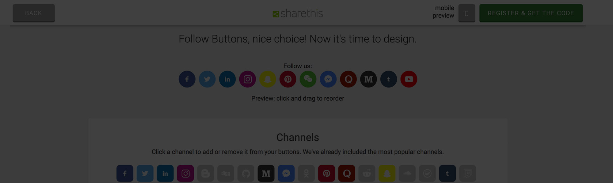 ShareThis フォローボタンのご紹介です。美しく、素早く設置でき、設定も簡単です。