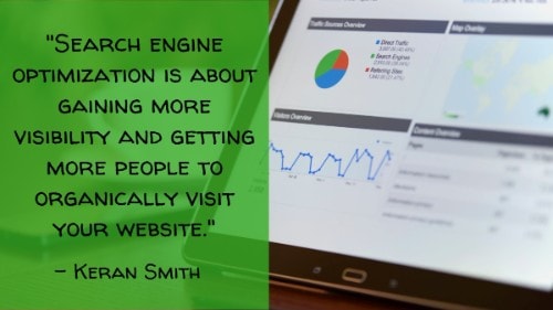 "Search engine optimization is about gaining more visibility and getting more people to organically visit your website." - Keran Smith