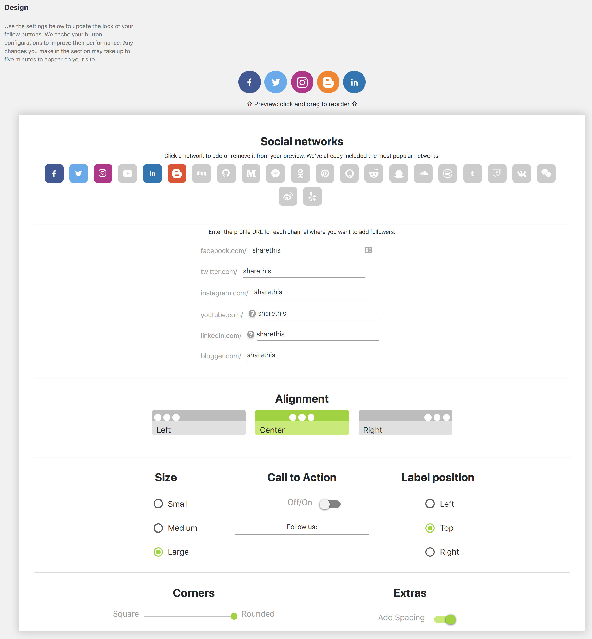 Follow Buttons for WordPress