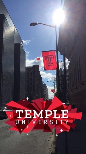 Temple Universität Geofilter