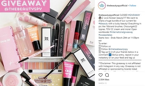 the beauty spy instagram giveaway - how to grow instagram following business giveaway