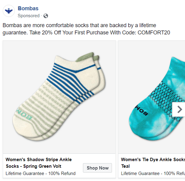 Bombas Facebook ad