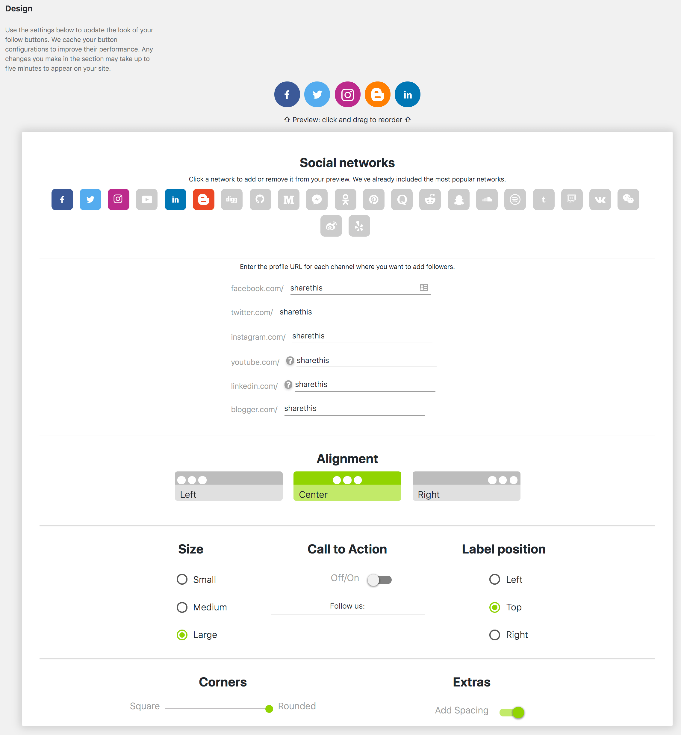 Follow Buttons for WordPress