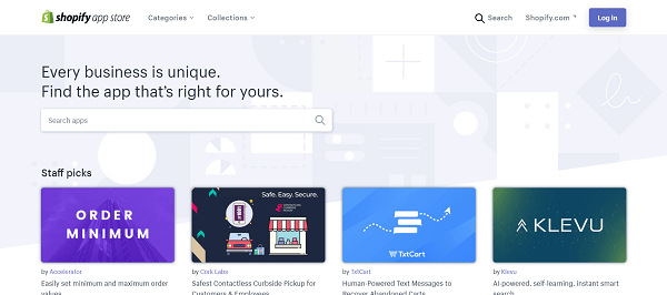 Shopify vs. WordPress: Shopify App Store